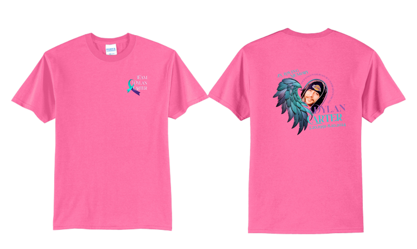 Dylan Carter Remembrance Awareness Walk T-shirts